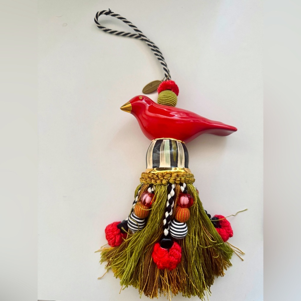 Mackenzie Childs Ceramic Bird Tassel